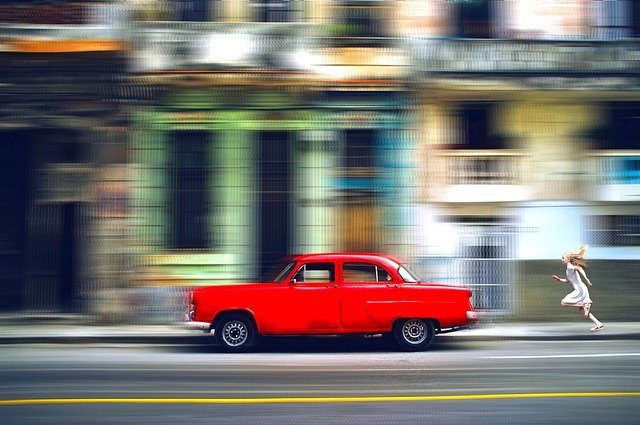 voiture vintage floue